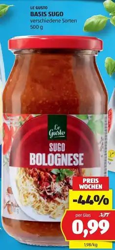 Hofer Le Gusto Sugo Bolognese Angebot
