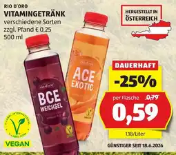 Hofer Rio d'Oro Vitamingetränk Angebot