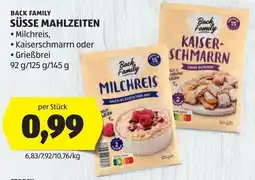 Hofer Back Family Milchreis Angebot