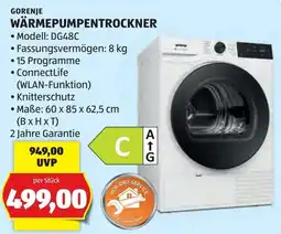 Hofer Gorenje Wärmepumpentrockner Angebot