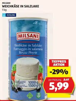 Hofer Milsani Weichkäse in Salzlake Angebot