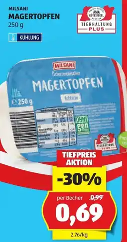 Hofer Milsani Magertopfen Angebot
