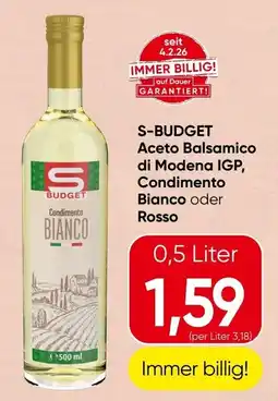 Spar S-Budget Aceto Balsamico di Modena IGP, Condimento Bianco oder Rosso Angebot