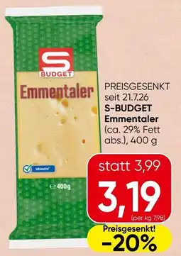 Spar S-Budget Emmentaler Angebot