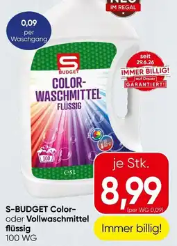 Spar S-Budget Color-Waschmittel flüssig Angebot