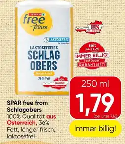 Spar SPAR free from Schlagobers Angebot