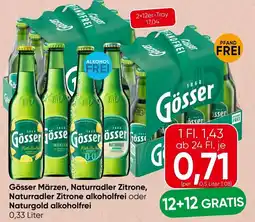 Spar Gösser Märzen, Naturradler Zitrone, Naturradler Zitrone alkoholfrei oder Naturgold alkoholfrei Angebot