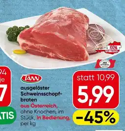Spar TANN ausgelöster Schweinsschopfbraten Angebot