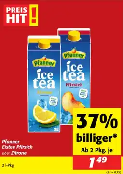 Nah&Frisch Pfanner Eistee Pfirsich oder Zitrone Angebot