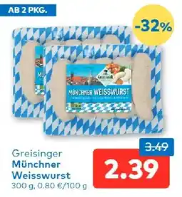 T&G Greisinger Münchner Weisswurst Angebot