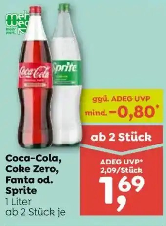 Coca-Cola, Coke Zero, Fanta od. Sprite