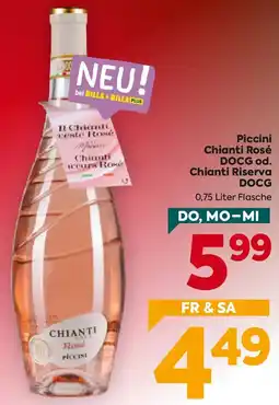 Billa Piccini Chianti Rosé DOCG od. Chianti Riserva DOCG Angebot