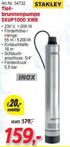 Zgonc Stanley Tiefbrunnenpumpe SXUP1000 XWE Angebot
