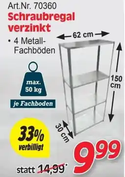 Zgonc Schraubregal verzinkt Angebot