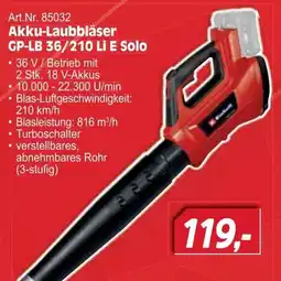 Zgonc Akku-Laubbläser GP-LB 36/210 Li E Solo Angebot