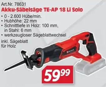 Zgonc Akku-Säbelsäge TE-AP 18 Li Solo Angebot