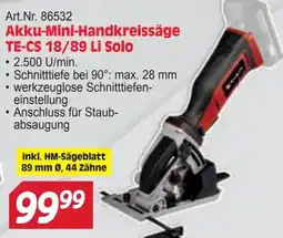Zgonc Akku-Mini-Handkreissäge TE-CS 18/89 Li Solo Angebot