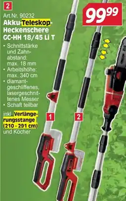 Zgonc Einhell Akku-Teleskop Heckenschere GC-HH 18/45 Li T Angebot