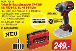 Zgonc Einhell Akku-Schlagschrauber TP-CWD 18/7501-C LI BL +6 S-F Solo Angebot