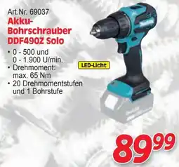 Zgonc Akku-Bohrschrauber DDF490Z Solo Angebot