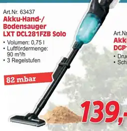 Zgonc Akku-Hand-/Bodensauger LXT DCL281FZB Solo Angebot