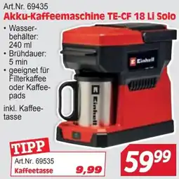 Zgonc Akku-Kaffeemaschine TE-CF 18 Li Solo Angebot