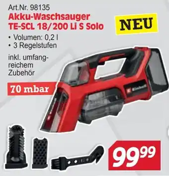 Zgonc Akku-Waschsauger TE-SCL 18/200 Li S Solo Angebot