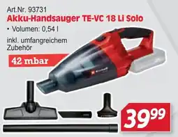 Zgonc Akku-Handsauger TE-VC 18 Li Solo Angebot