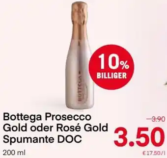 MPreis Bottega Prosecco Gold Oder Rosé Gold Spumante DOC 200ml Angebot