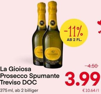 MPreis La Gioiosa Prosecco Spumante Treviso DOC 375ml Angebot