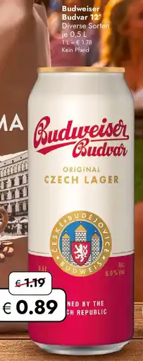 Travel FREE Budweiser Budvar 12° Angebot