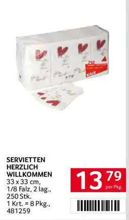 Transgourmet Servietten Herzlich Willkommen Angebot