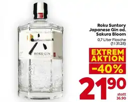 Billa Roku Suntory Japanese Gin od. Sakura Bloom Angebot
