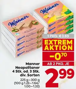 Billa Manner Neapolitaner 4 Stk. od. 3 Stk. Angebot