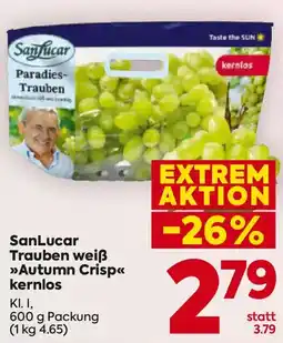 Billa SanLucar Trauben weiß Autumn Crisp kernlos Angebot