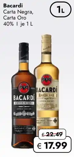 Travel FREE Bacardi Carta Negra, Carta Oro Angebot