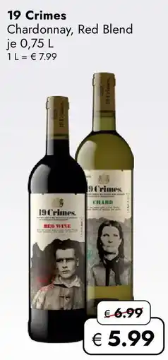 Travel FREE 19 Crimes Chardonnay, Red Blend Angebot