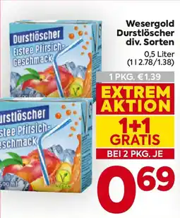 Billa Wesergold Durstlöscher Angebot