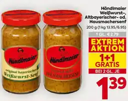 Billa Händlmaier Weißwurst-, Altbayerischer- od. Hausmachersenf Angebot