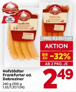 Billa Hofstädter Frankfurter od. Debreziner Angebot