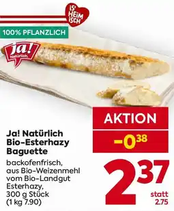 Billa Ja! Natürlich Bio-Esterhazy Baguette Angebot