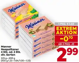 Billa Manner Neapolitaner 4 Stk. od. 3 Stk. Angebot