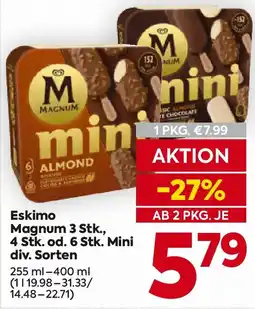 Billa Eskimo Magnum 3 Stk., 4 Stk. od. 6 Stk. Mini Angebot