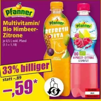 Pfanner Multivitamin/Bio Himbeer-Zitrone