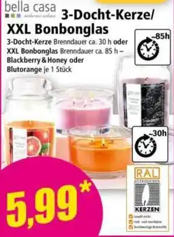 Norma bella casa 3-Docht-Kerze/XXL Bonbonglas Angebot