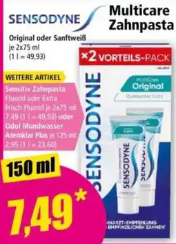 Norma Sensodyne Multicare Zahncreme Angebot
