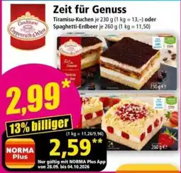 Norma Tiramisu-Kuchen Spaghetti-Erdbeer Angebot
