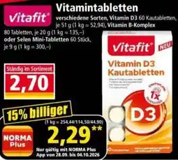 Norma Vitamintabletten Vitafit Angebot