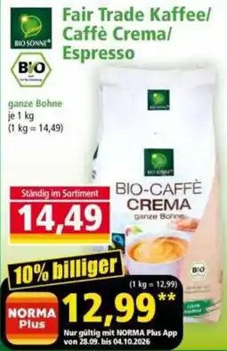 Norma Bio Sonne Caffè Crema Angebot