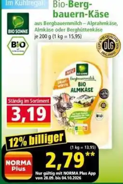 Norma Bio-Bergbauern-Käse Angebot